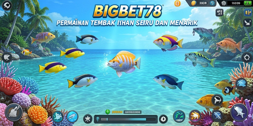 Tampilan gameplay menembak ikan yang seru di BIGBET78.