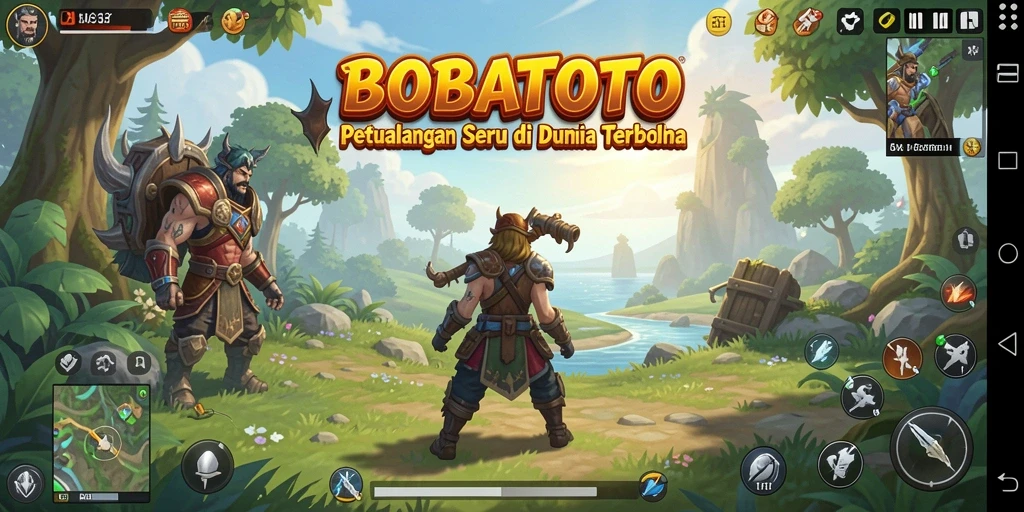 Tampilan gameplay seru di BOBATOTO dengan berbagai karakter dan misi.