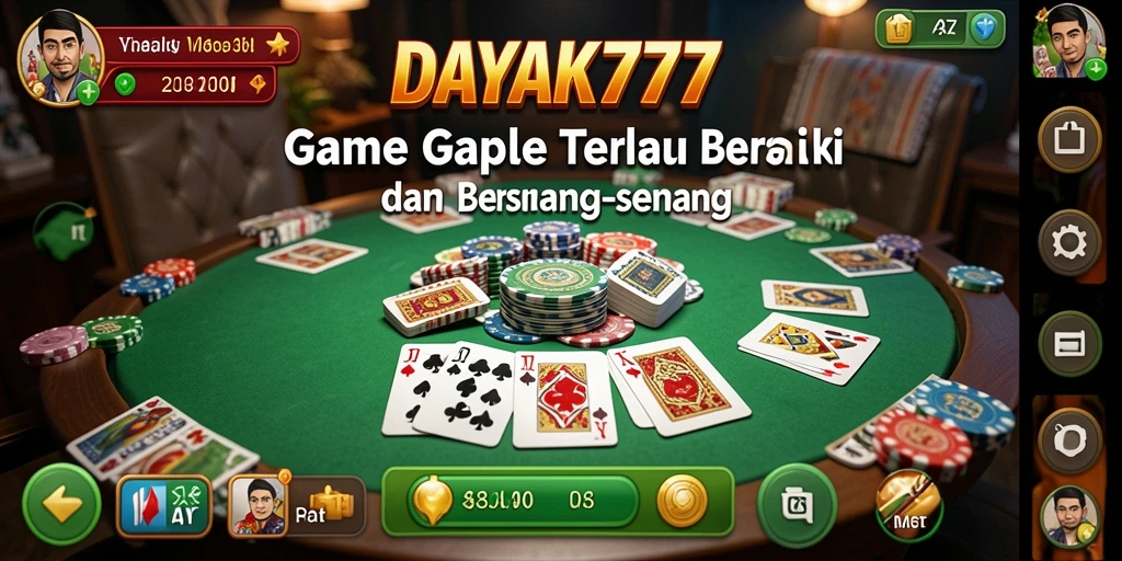 Tampilan grafis gameplay Gaple yang menarik dan interaktif.