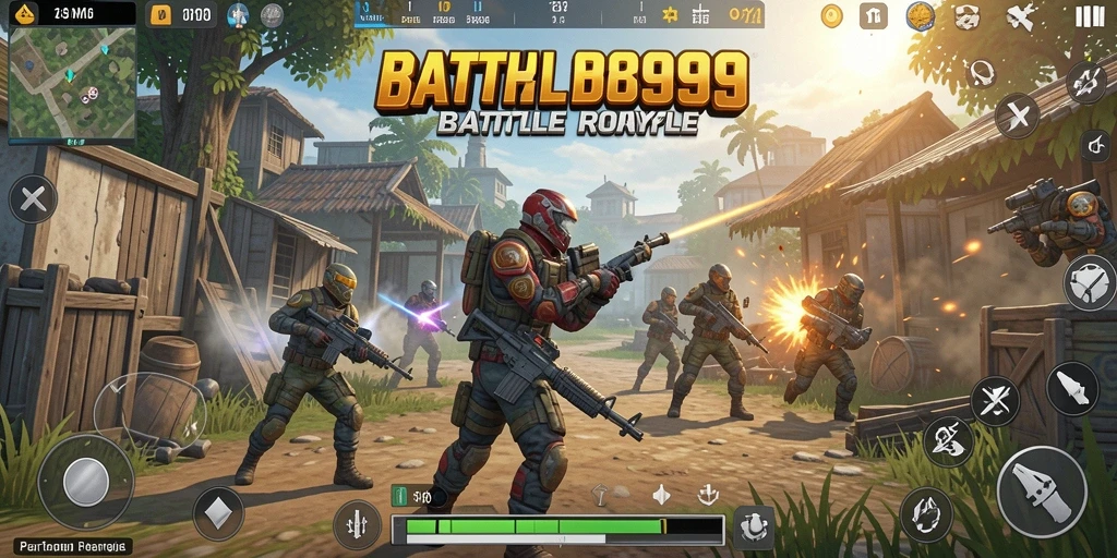 Tangkapan layar yang menunjukkan aksi penuh di DMD999 Battle Royale.