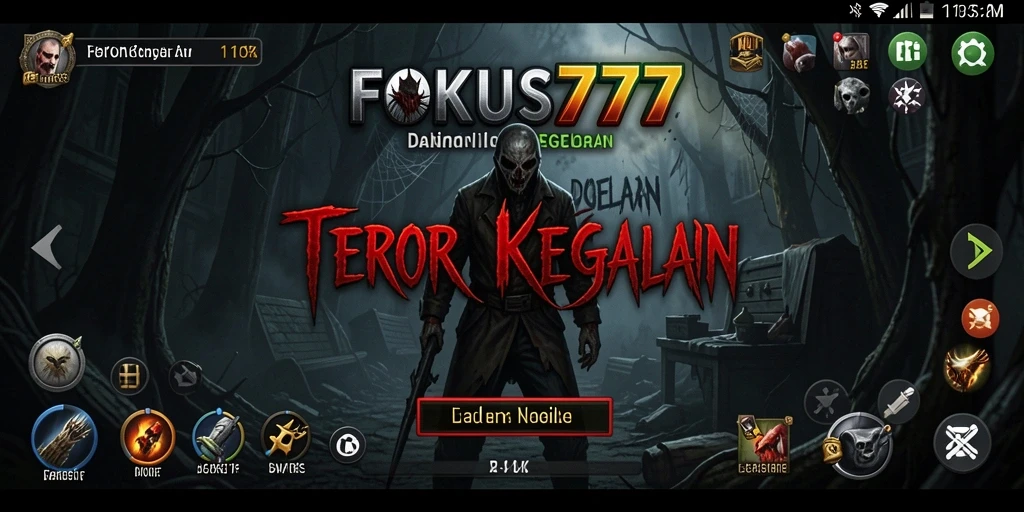 Tampilan menyeramkan FOKUS777 dalam gameplay yang mencekam.