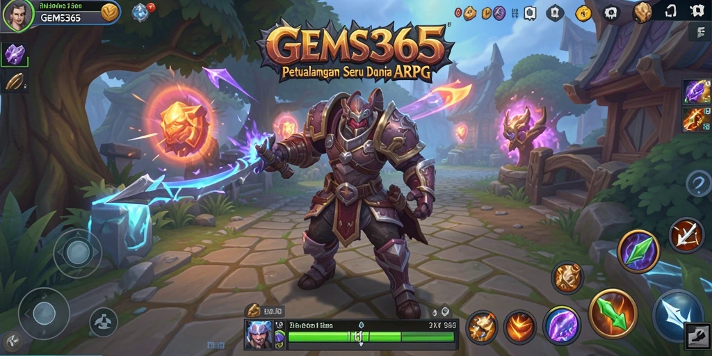 Tampilan seru gameplay GEMS365 dengan aksi pertarungan mendebarkan.