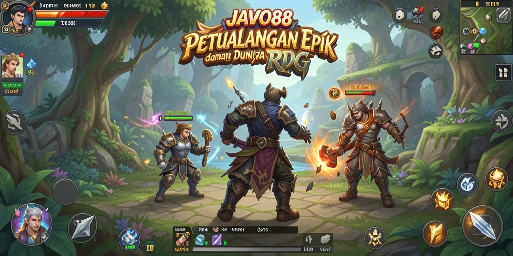 Screenshot JAVO88 menunjukkan aksi pertarungan seru dalam game RPG.