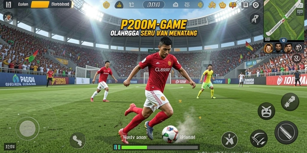 Tampilan gameplay seru dalam P200M dengan berbagai olahraga menarik.