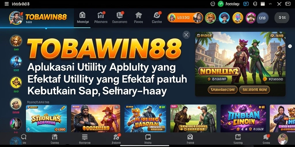 Tampilan antarmuka utama TOBAWIN88 yang user-friendly