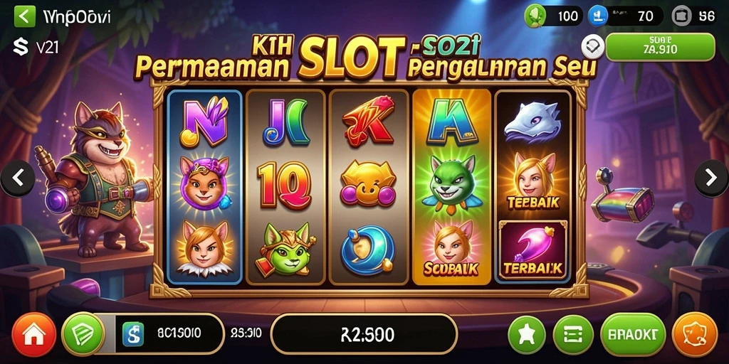 Tampilan gameplay V21 yang menarik dan penuh warna.